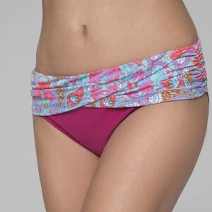 Bleu Rod Beattie Floral Pink Sarong Hipster Bikini Bottoms